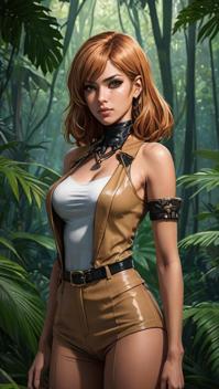 Horror scene, Drawing, concept art, Smart tall Female Fashionista