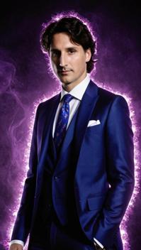 stylized by Taylor Wessing and Peter Holme III and Miroslav Tich , photograph, electric indigo theme , ripped K pop star Justin Trudeau