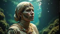 photograph, Belarusian Female Mummy Barber, the Mummy is Tropical, wearing Quartz