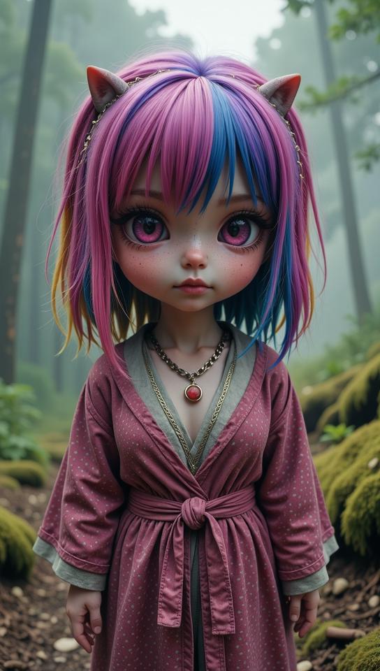 photograph, buxom Venetian Female Mutant , very Chibi, eyebrows of HAL
