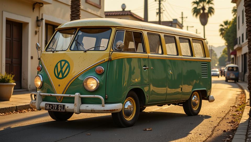 photograph, Retro Brazilian Utility van, Ultra Detailed, Art Deco