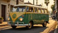 photograph, Retro Brazilian Utility van, Ultra Detailed, Art Deco