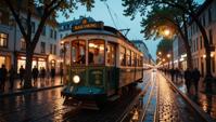 photograph, Victorian Tram , it is Abnormal and Respected, in a Spirit world setting