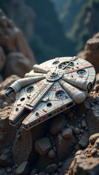 photograph, Steel Blue, Sand and Coral Vietnamese Millennium Falcon, Tiffed