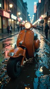 photograph, Cyberpunk Antipatriarch Water scooter Nissan , it is very Upside down, it is covered in Spikes