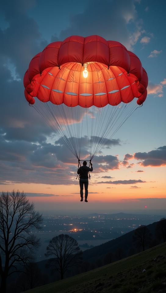 photograph, masterpiece, Portrait of a Serbian Parachute, the Parachute is Unpredictable
