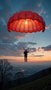 photograph, masterpiece, Portrait of a Serbian Parachute, the Parachute is Unpredictable
