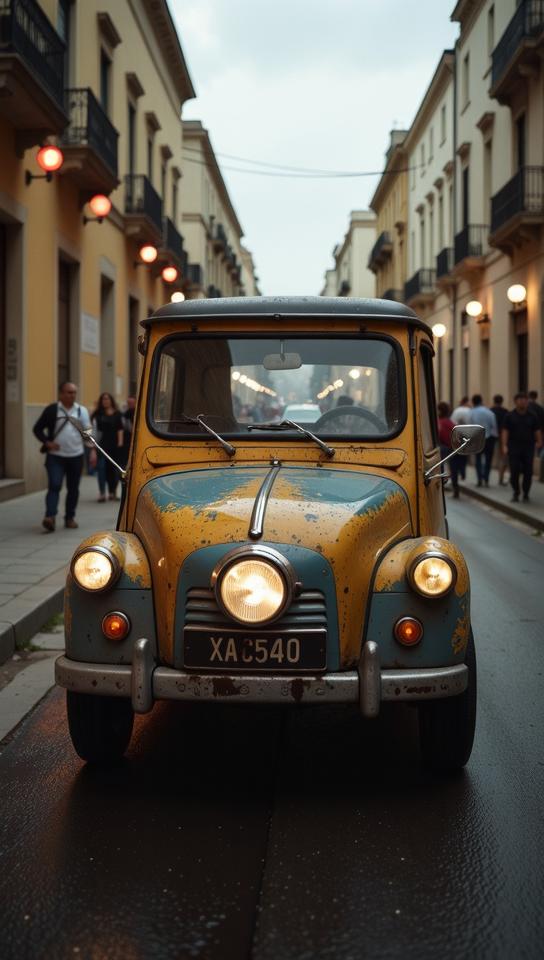 photograph, Psychobilly, upper body shot of a Undesired Exceptional traditional Sardinian Electric Vehicle, Classical
