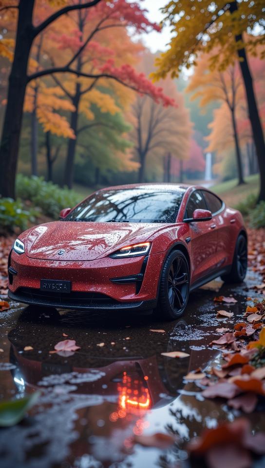 photograph, intricate details, Electric Car , the Electric Car is Slimy