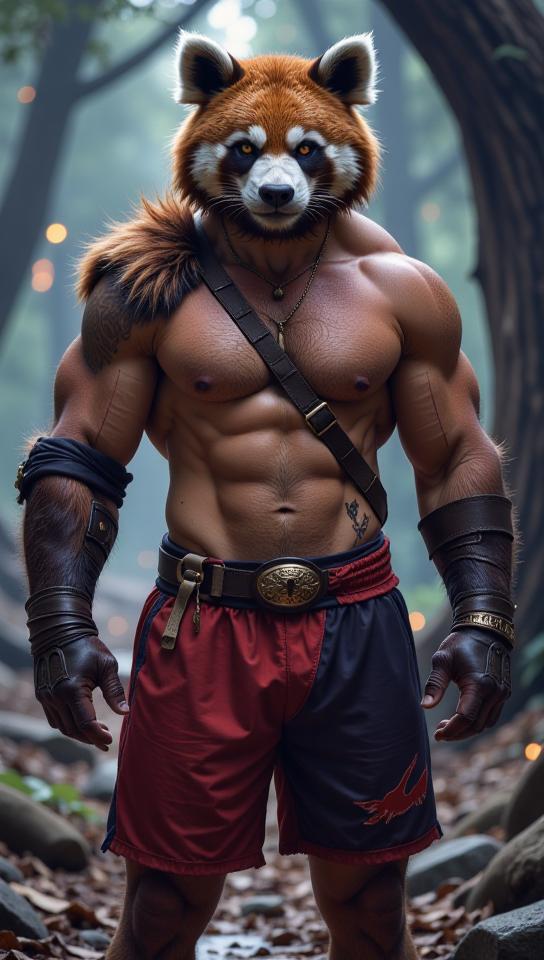 D D style portrait, fantasy, digital art, Male Pandaren