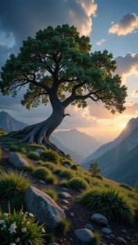 landscape of a Erdtree, very Harsh, macro lens, extremely hyper aesthetic