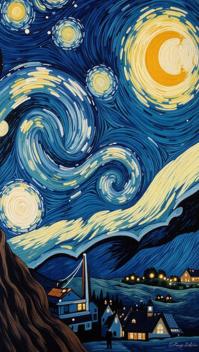 Oil painting by Van Gogh, Comfortable Wing Blast , Expressive, impasto