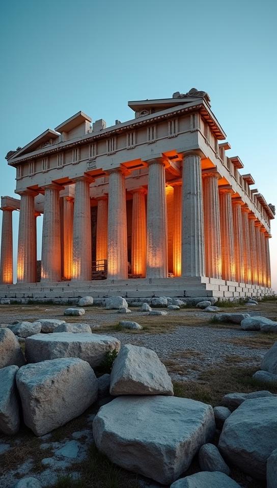 building, art by Vito Acconci and Ilya Mashkov , architecture of a beautiful The Acropolis, Memecore Art