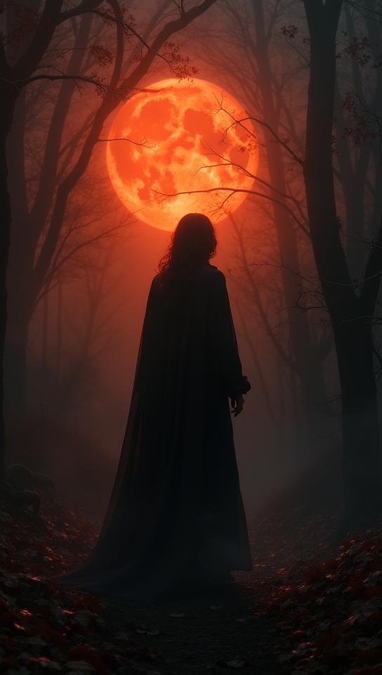 dark black and dark orange hue, Nostalgic lighting, psychedelic colors, Friendly In the symphony of silence