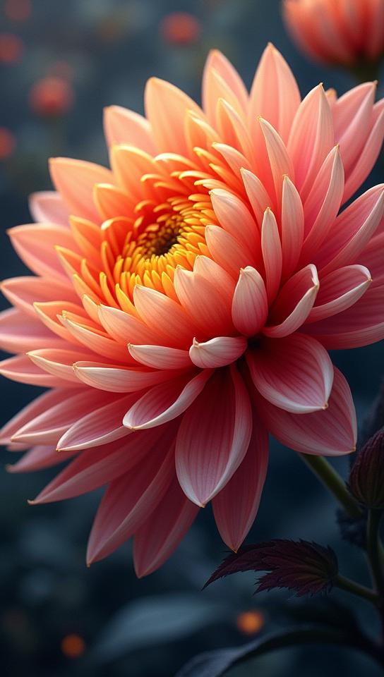 Chrysanthemum, intricate artistic color, dynamic, extremely rich detail