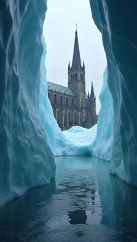 stylized by George Tice and Carl Moll , photograph, Doubtful Greco Roman Notre Dame Cathedral , sleek