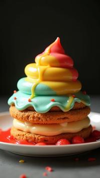 stylized by Alvin Langdon Coburn , photograph, cream puff, the cream puff is Colorful