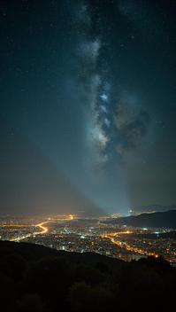 photograph, Arcane Malian Perseus constellation, Panorama, Arte Povera