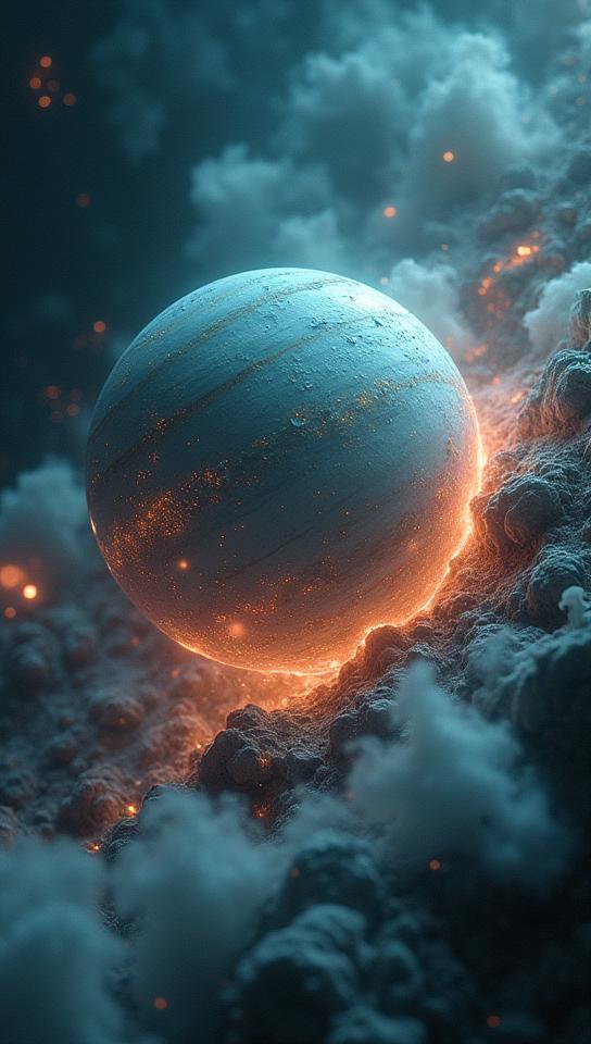 photograph, insane details, Melting Interstellar gas , made from Planet Uranus