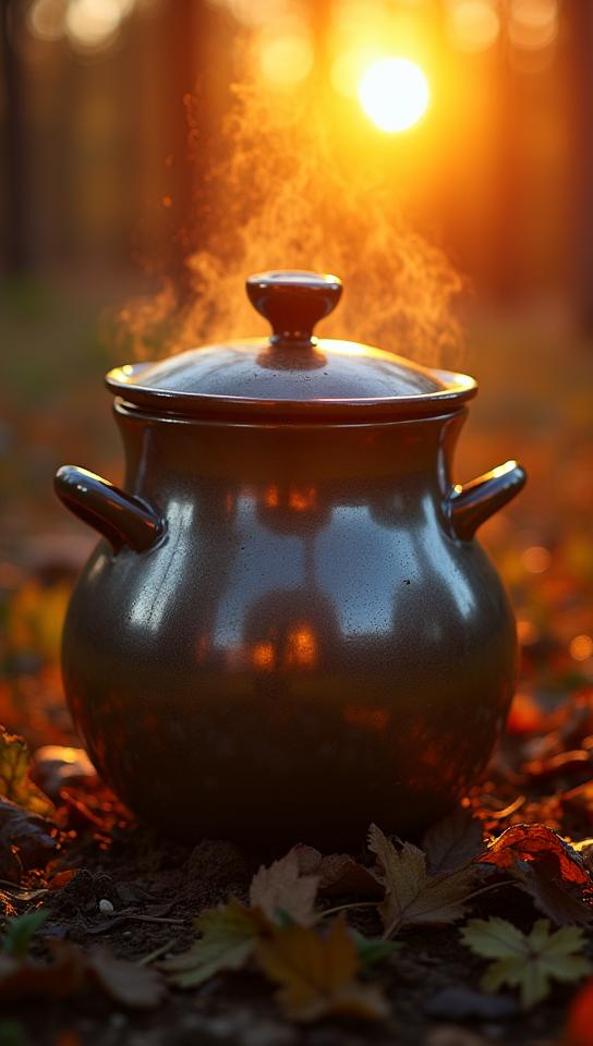 photograph, Pitiful Slow cooker, anthropomorphic, at Dawn
