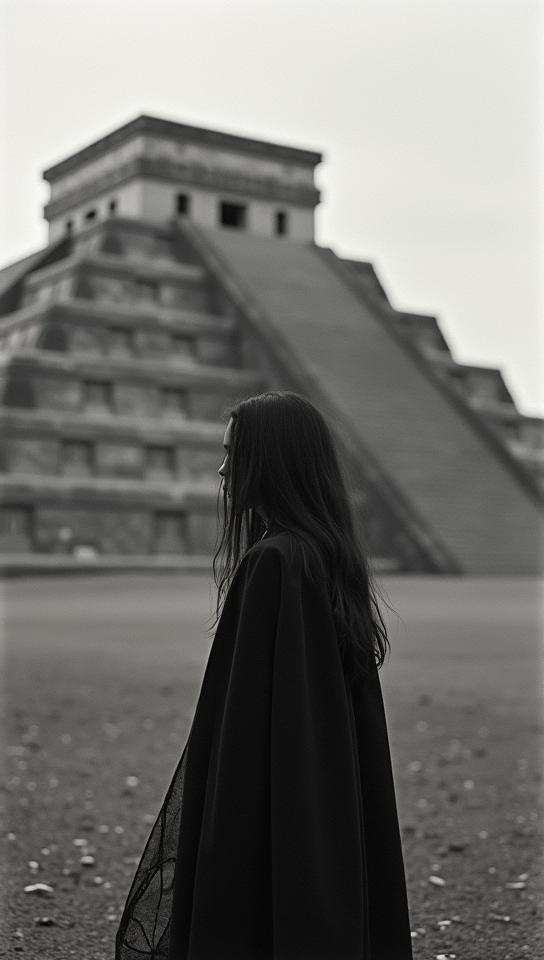 photograph, Land Art, surreal, Goth The Pyramids of Teotihuacan of Invasion