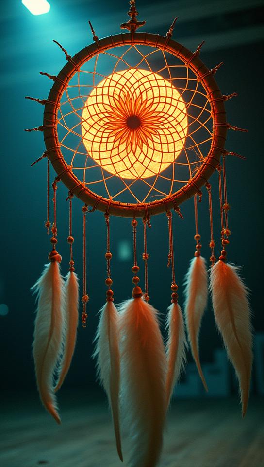 art by Liam Wong, photograph, medium close up shot of a Homely Labyrinthine Sh wa Era Dreamcatcher , it is made from Planet Jupiter