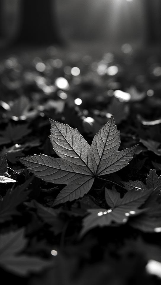 by Brett Weston , photograph, Dull Dramatic matryoshka doll Autumn leaf pile , Bathed in shadows