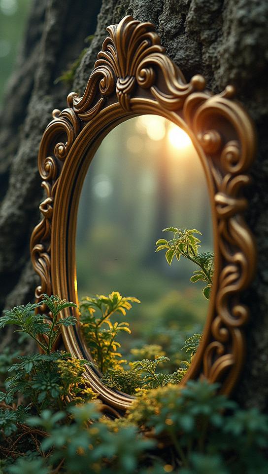 photograph, nature, intricate details, Magic mirror