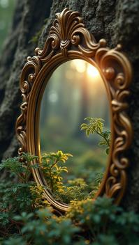 photograph, nature, intricate details, Magic mirror