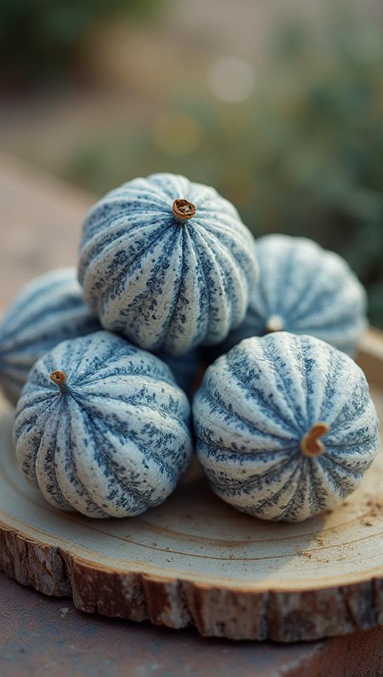 art by Spencer Tunick, photograph, White and Navy Blue Peruvian melons noppo bread , very Supernaturalist