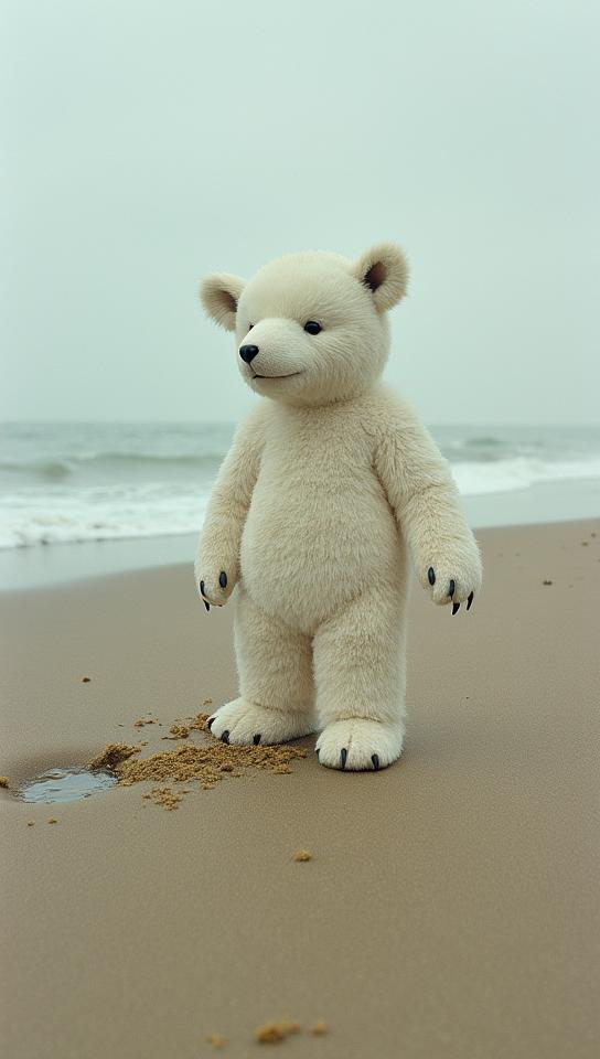 photograph, Small Sublime Inuit taro , with Giraffe print, beach