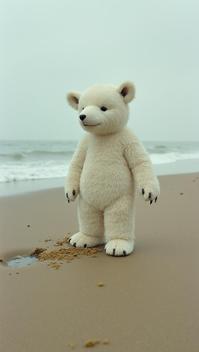 photograph, Small Sublime Inuit taro , with Giraffe print, beach