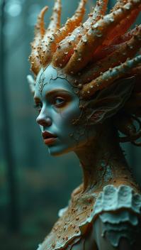 photograph, insane details, Scrying bowl, Biomorphic