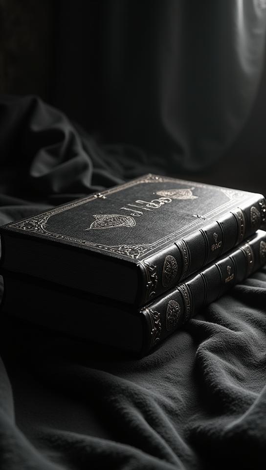 photograph, Matte Black and Glossy Black Book of shadows, it is Dire, High Shutter Speed