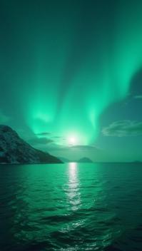 photograph, Aurora Australis , the Aurora Australis is Glam, reimagned as a Half life game character Teal water