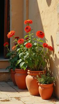 photograph, Pots with flowers, Expressive, in a Pirate setting