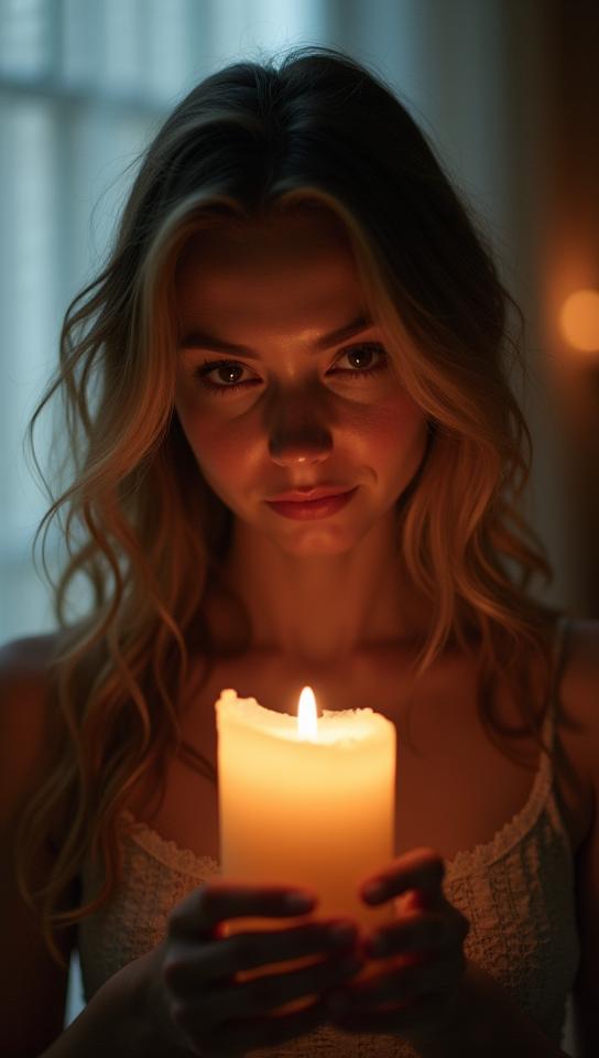 photograph, Shy Flirty Beech, Candle light, film grain