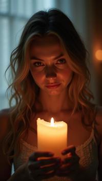 photograph, Shy Flirty Beech, Candle light, film grain