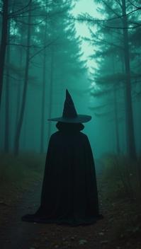 photograph, Teal woods, Wizard hat , Visual