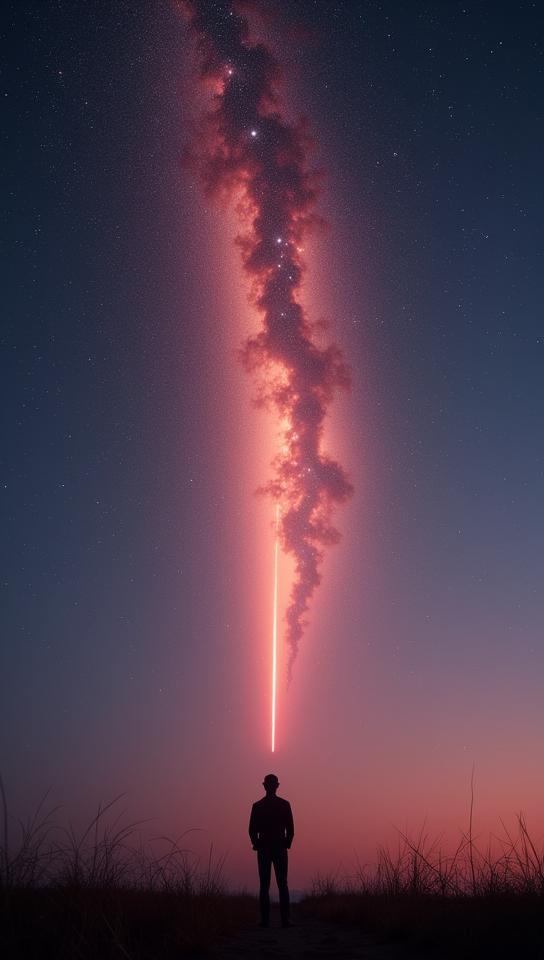 stylized by Zhang Jingna and Gy rgy Kepes , photograph, Peaceful Overgrown Funky Meteor, at Twilight