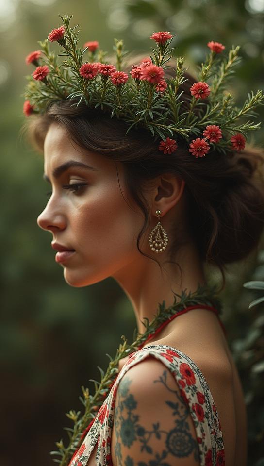 art by Loretta Lux, photograph, side profile of a Balanced Turkish rosemary, exquisite details