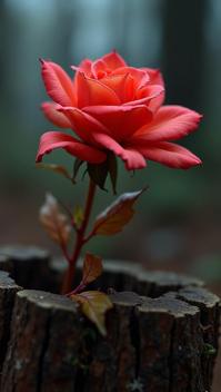 art by TJ Drysdale, photograph, stylized, Lyrical Azalea Tree stump