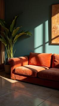 photograph, Insecure Hellenistic Corner sofa, Ultra Real, Cozy