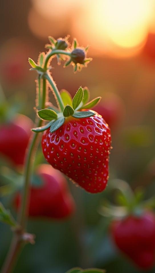 photograph, award winning, Lyrical Croatian Strawberry , with pleasant embroidery