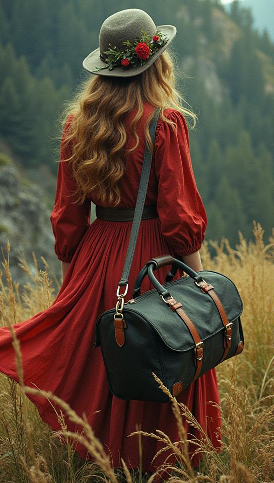 by John Everett Millais , photograph, Fashion shot of a Duffel bag , Tapered