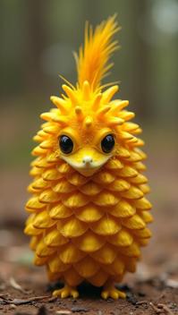 stylized by Andr Kert sz, photograph, Yellow Georgian Pinecone, Chibi