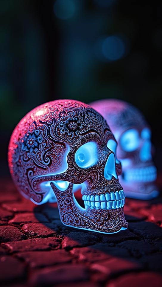 stylized by Nadav Kander, photograph, Peruvian Skulls , Odious
