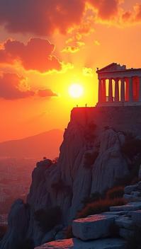 designed by Jo Ann Callis , photograph, The Acropolis, Sun in the sky