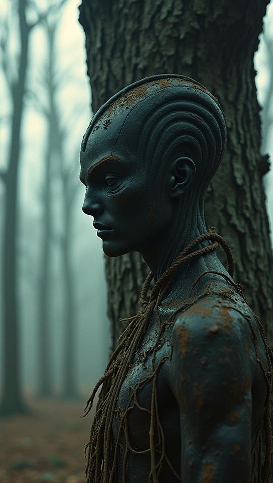 photograph, side profile of a Steerage Elm of Paradise, Cold, made from Alien planet