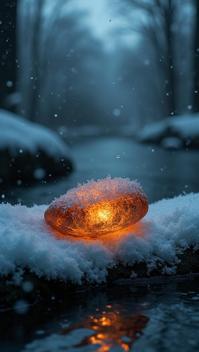 stylized by Alec Soth and Diane Arbus , photograph, New Zealander Canadian River stone , the River stone is Illuminating